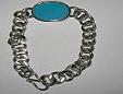 Sterling Silver bracelet 24cm long ,with big size( 50 to 64 cts Stones) Synthetic Turquoise stones